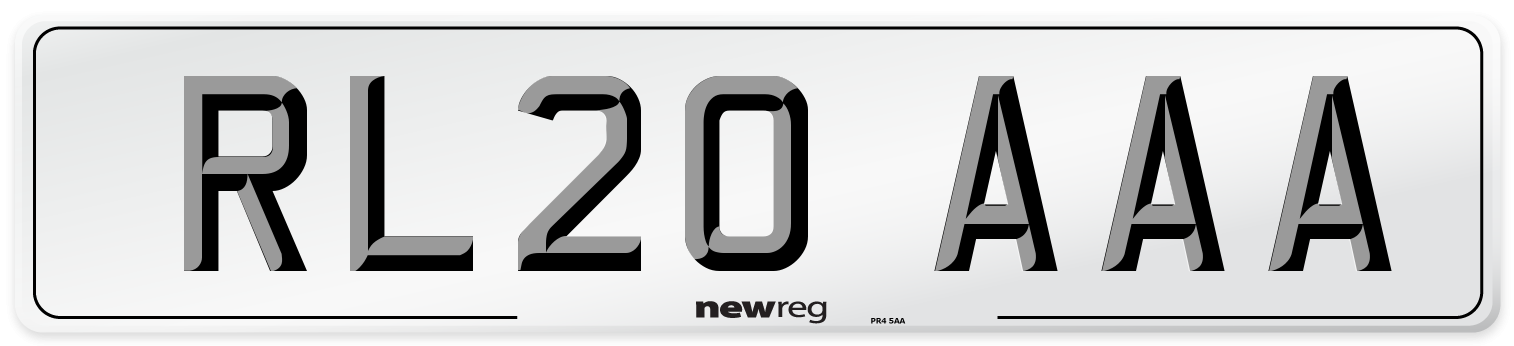 RL20 AAA Number Plate from New Reg